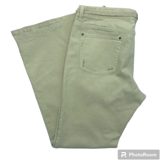 Michael Kors Belted  Cream Flared Pants | Size 16 - Picture 2 of 7